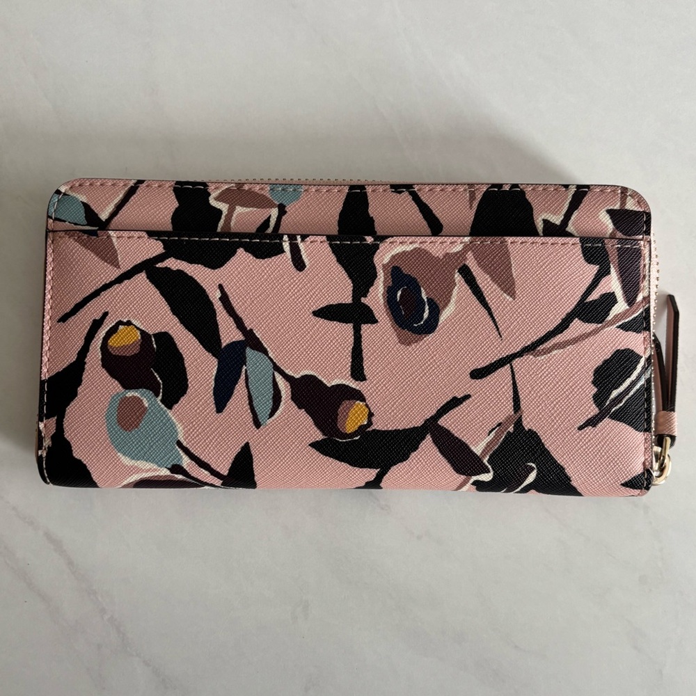 Kate Spade Pink and Black Floral Wallet - Picture 2 of 3